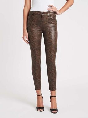 J Brand Alana High Rise Crop Skinny Jeans, Snake Coated - Size 26
